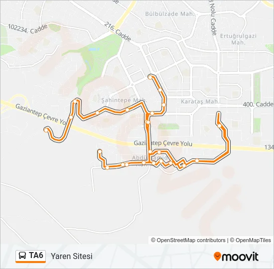 TA6 Bus Line Map