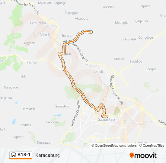 B18-1 Bus Line Map