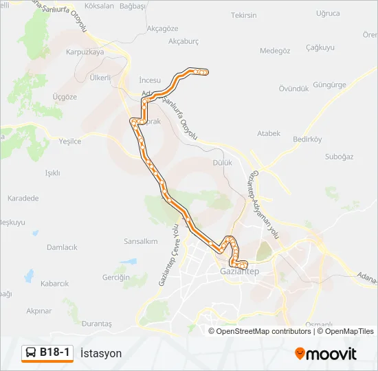 B18-1 Bus Line Map