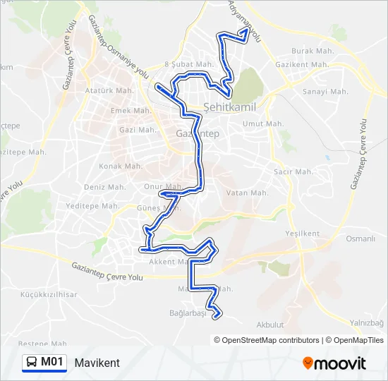 M01 Bus Line Map