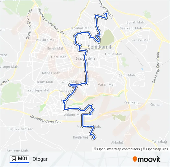 M01 Bus Line Map