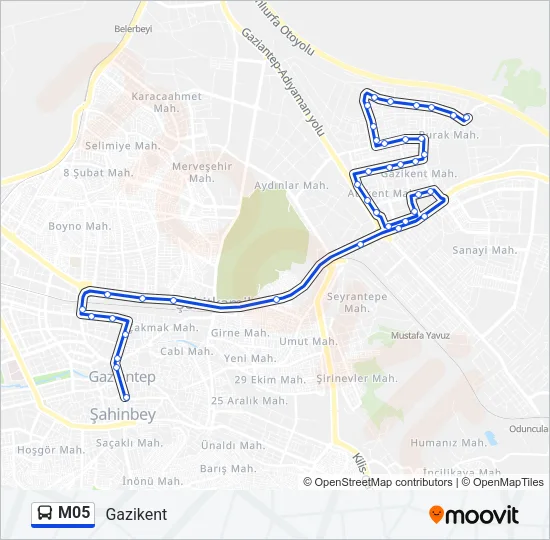 M05 Bus Line Map