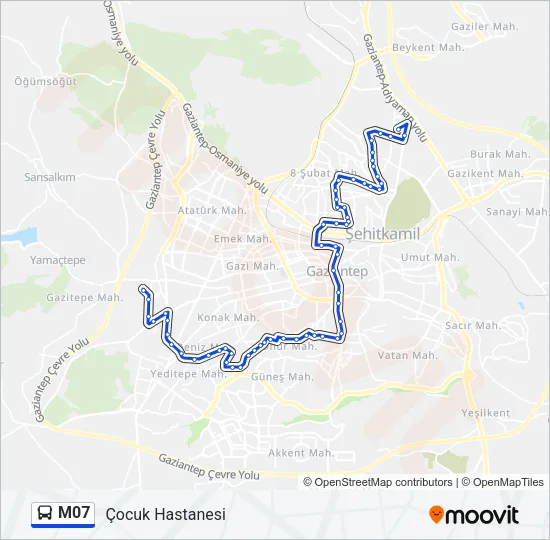 M07 Bus Line Map