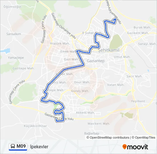 M09 Bus Line Map