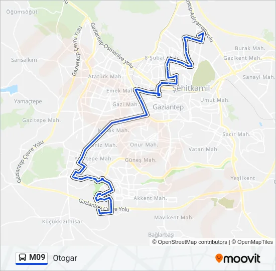 M09 Bus Line Map