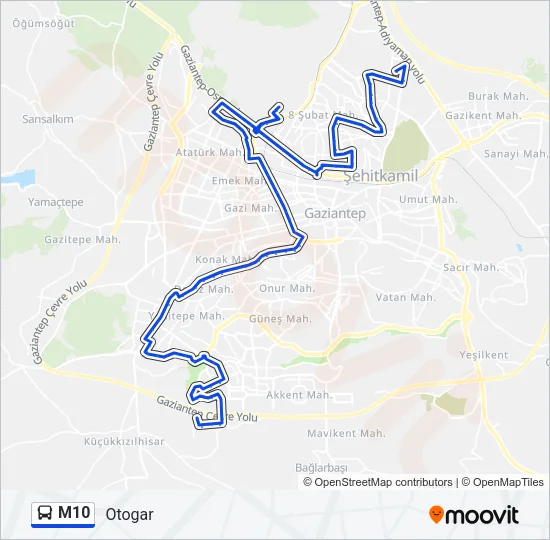 M10 Bus Line Map