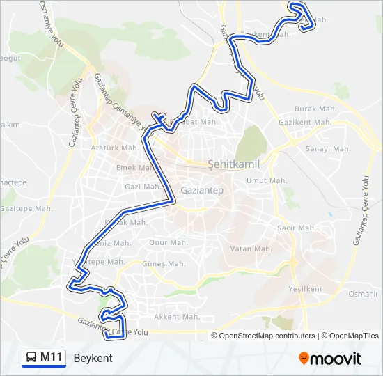 M11 Bus Line Map