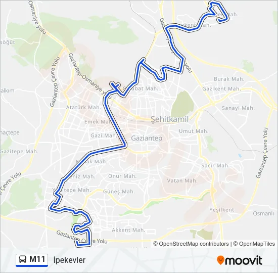 M11 Bus Line Map
