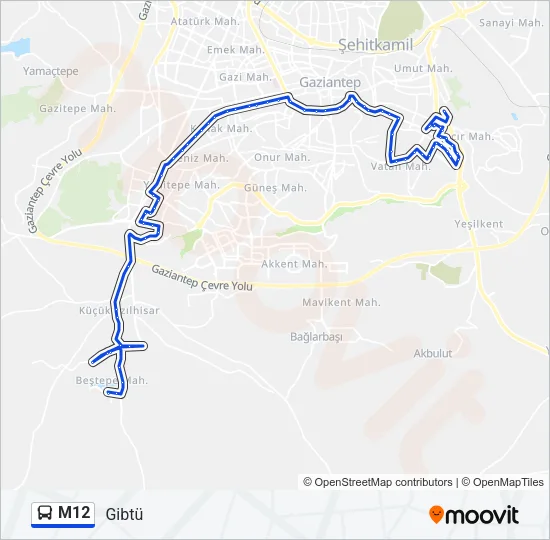 M12 Bus Line Map