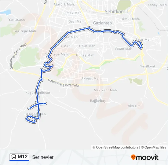 M12 Bus Line Map