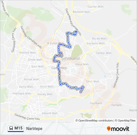 M15 Bus Line Map