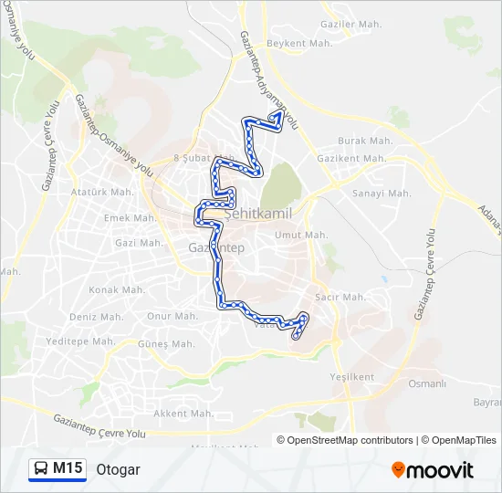 M15 Bus Line Map