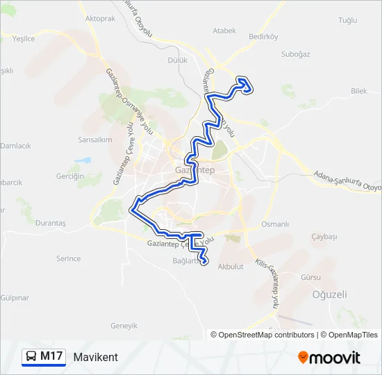 M17 Bus Line Map