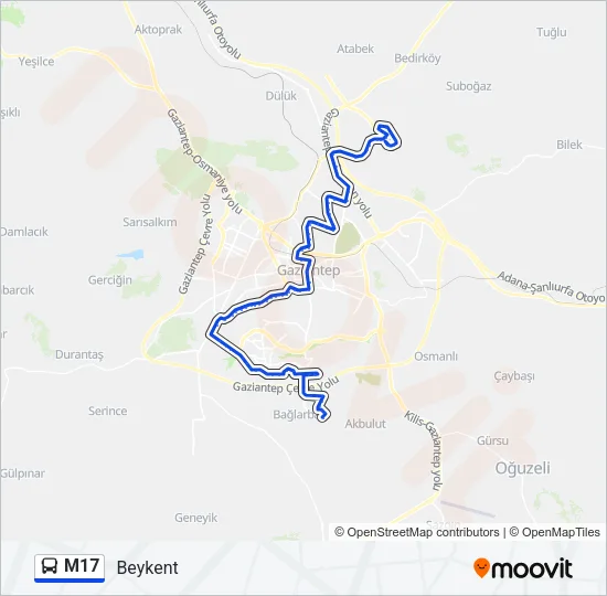 M17 Bus Line Map