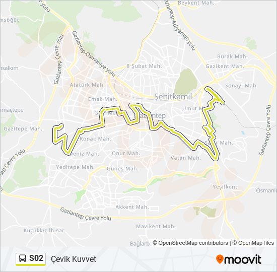 S02 bus Line Map