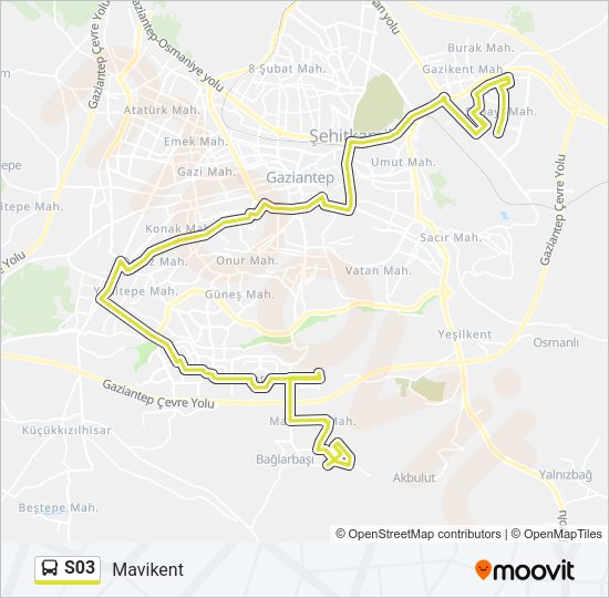 S03 Bus Line Map