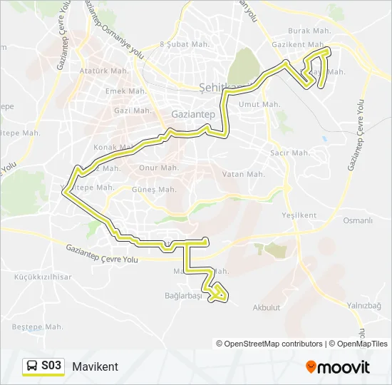 S03 Bus Line Map