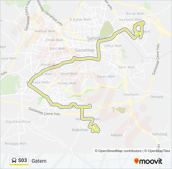 S03 Bus Line Map