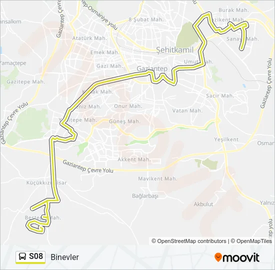 S08 Bus Line Map