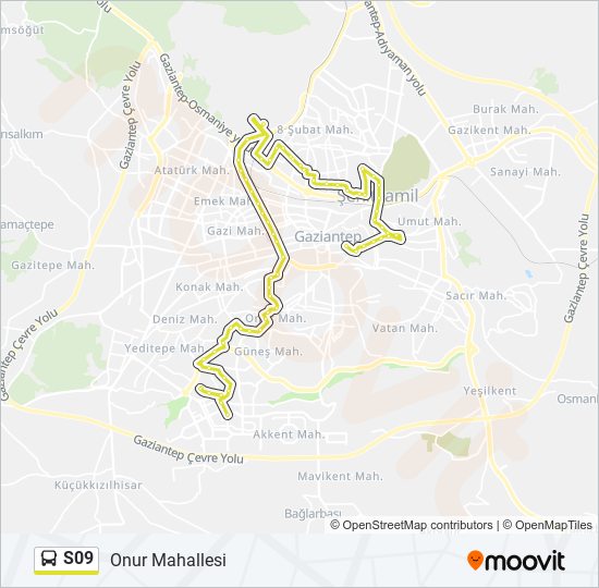 S09 bus Line Map