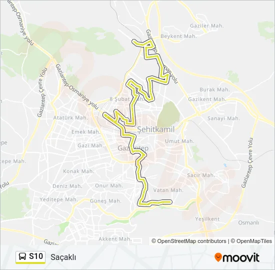 S10 Bus Line Map