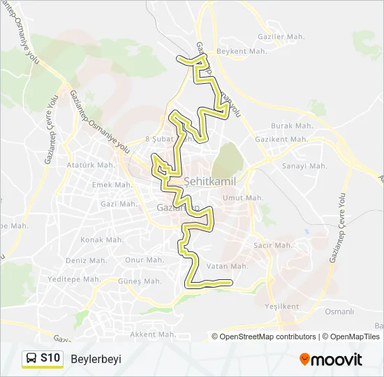 S10 Bus Line Map