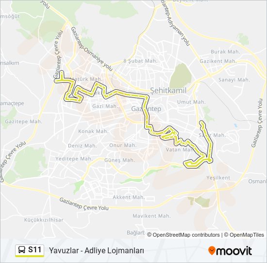 S11 bus Line Map