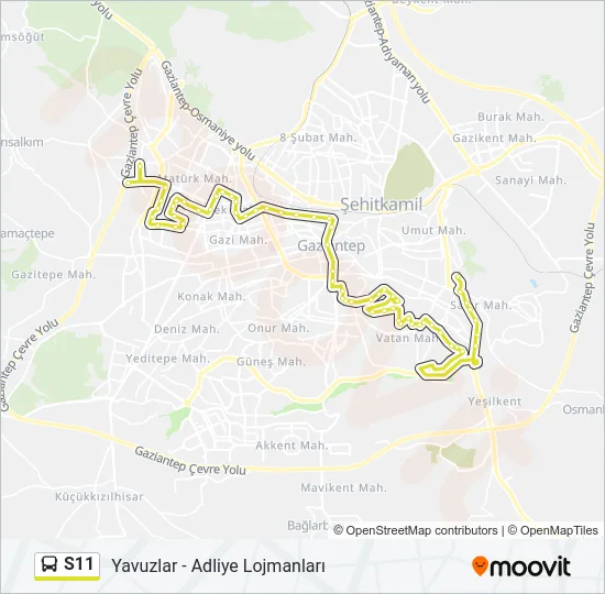S11 Bus Line Map