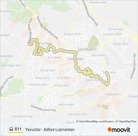 S11 bus Line Map