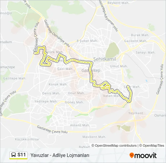 S11 Bus Line Map