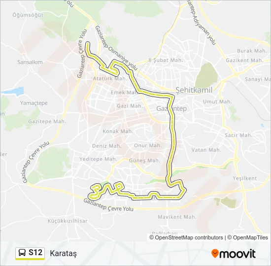 S12 Bus Line Map