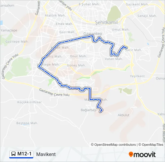 M12-1 Bus Line Map