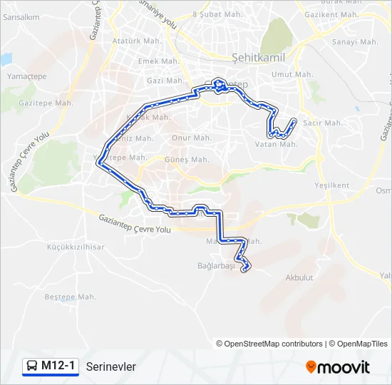 M12-1 Bus Line Map