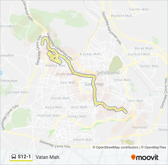 S12-1 Bus Line Map