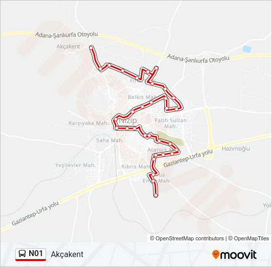 N01 Bus Line Map