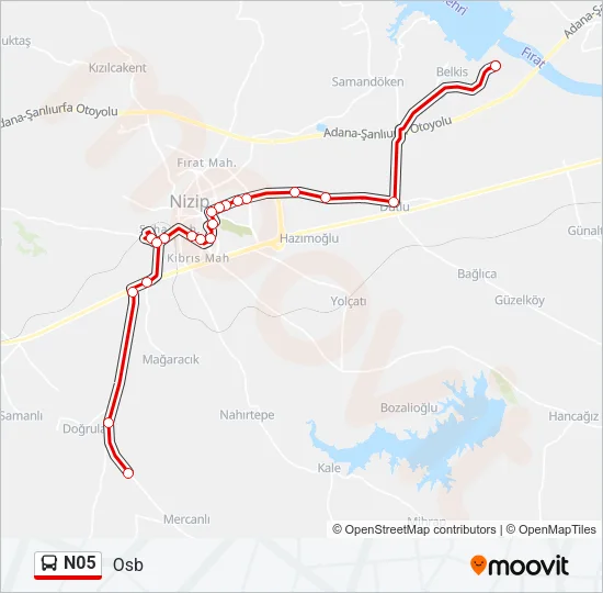 N05 Bus Line Map