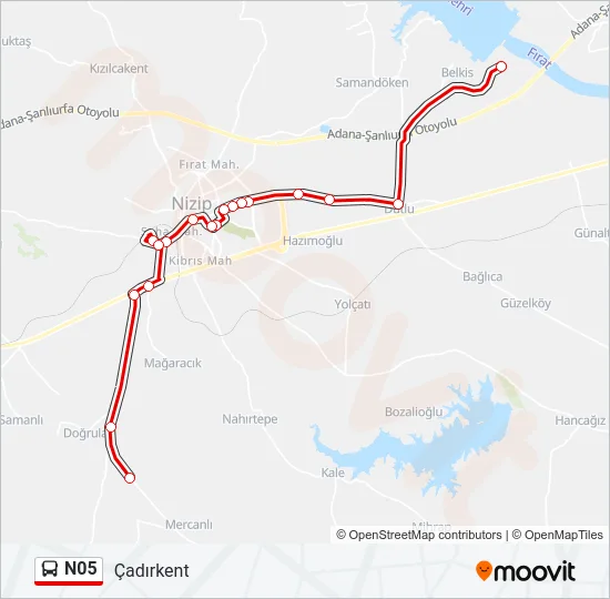 N05 Bus Line Map