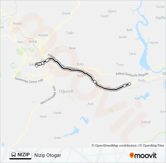NIZIP Bus Line Map