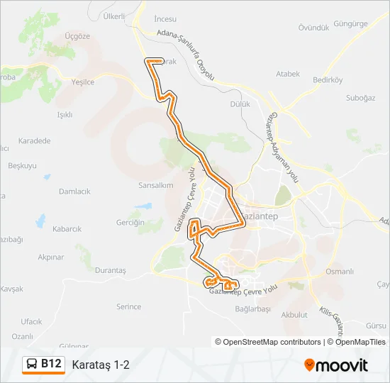 B12 Bus Line Map