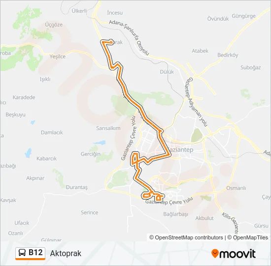 B12 Bus Line Map