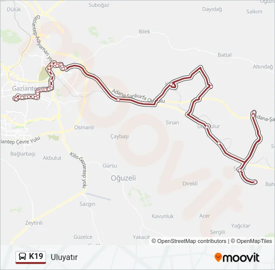 K19 Bus Line Map