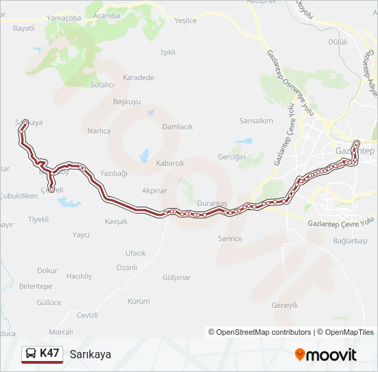 K47 Bus Line Map