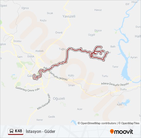 K48 bus Line Map