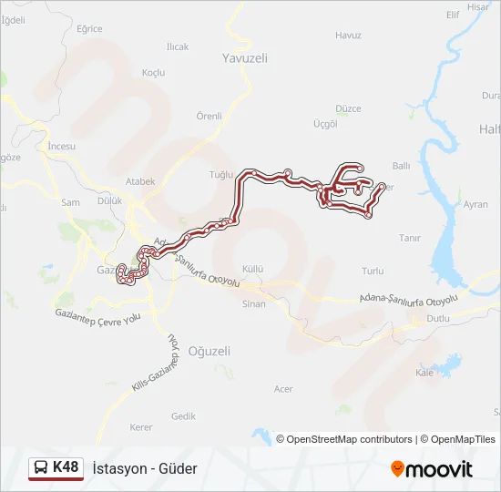 K48 Bus Line Map