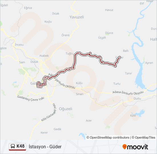 K48 bus Line Map