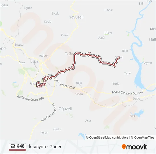 K48 Bus Line Map