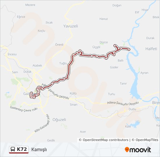 K72 bus Line Map