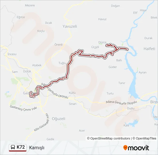K72 Bus Line Map