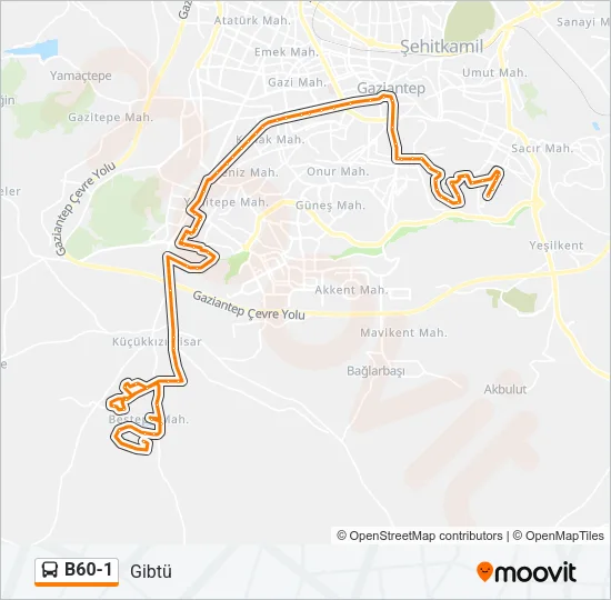 B60-1 Bus Line Map
