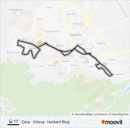 17 bus Line Map